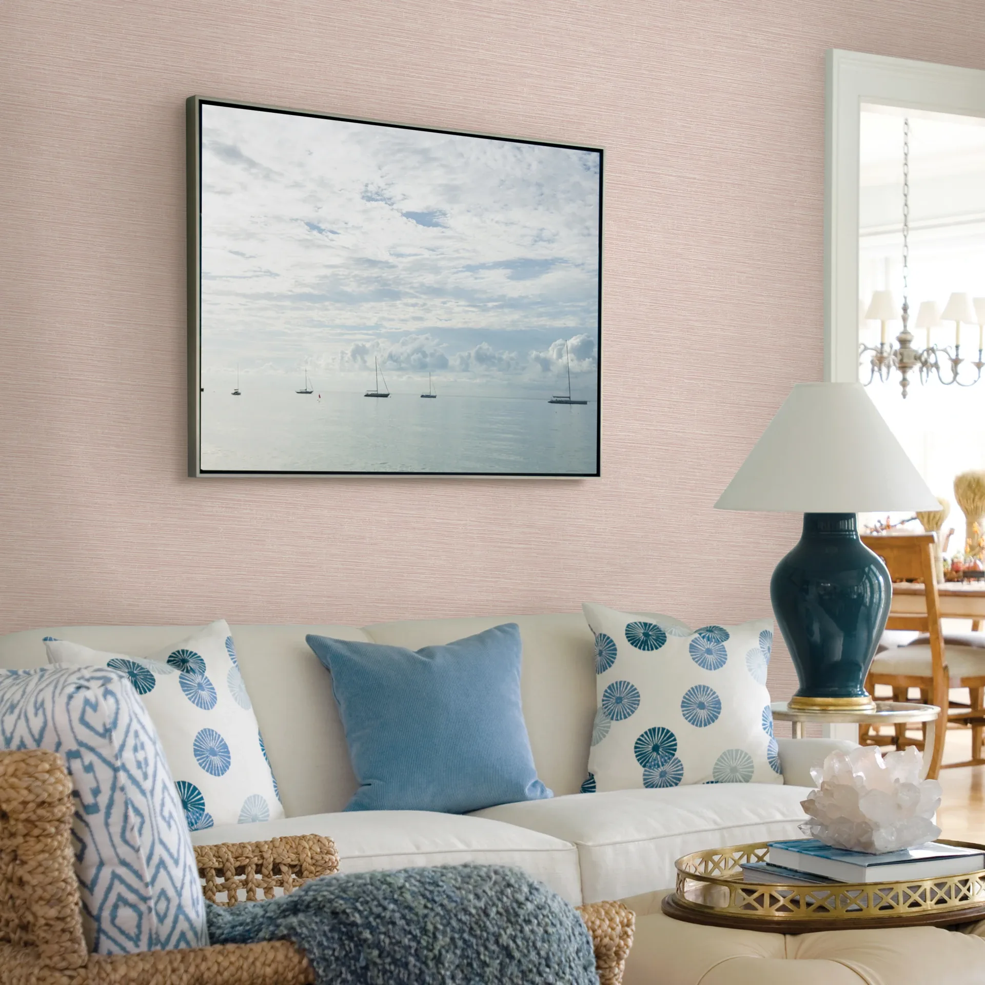 A-Street Prints Tiverton Blush Faux Grasscloth Wallpaper | Wallpaper Twins A-Street Prints Tiverton Blush Faux Grasscloth Wallpaper - SKU 2927-81701