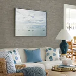A-Street Prints Tiverton Charcoal Faux Grasscloth Wallpaper - SKU 2927-81710