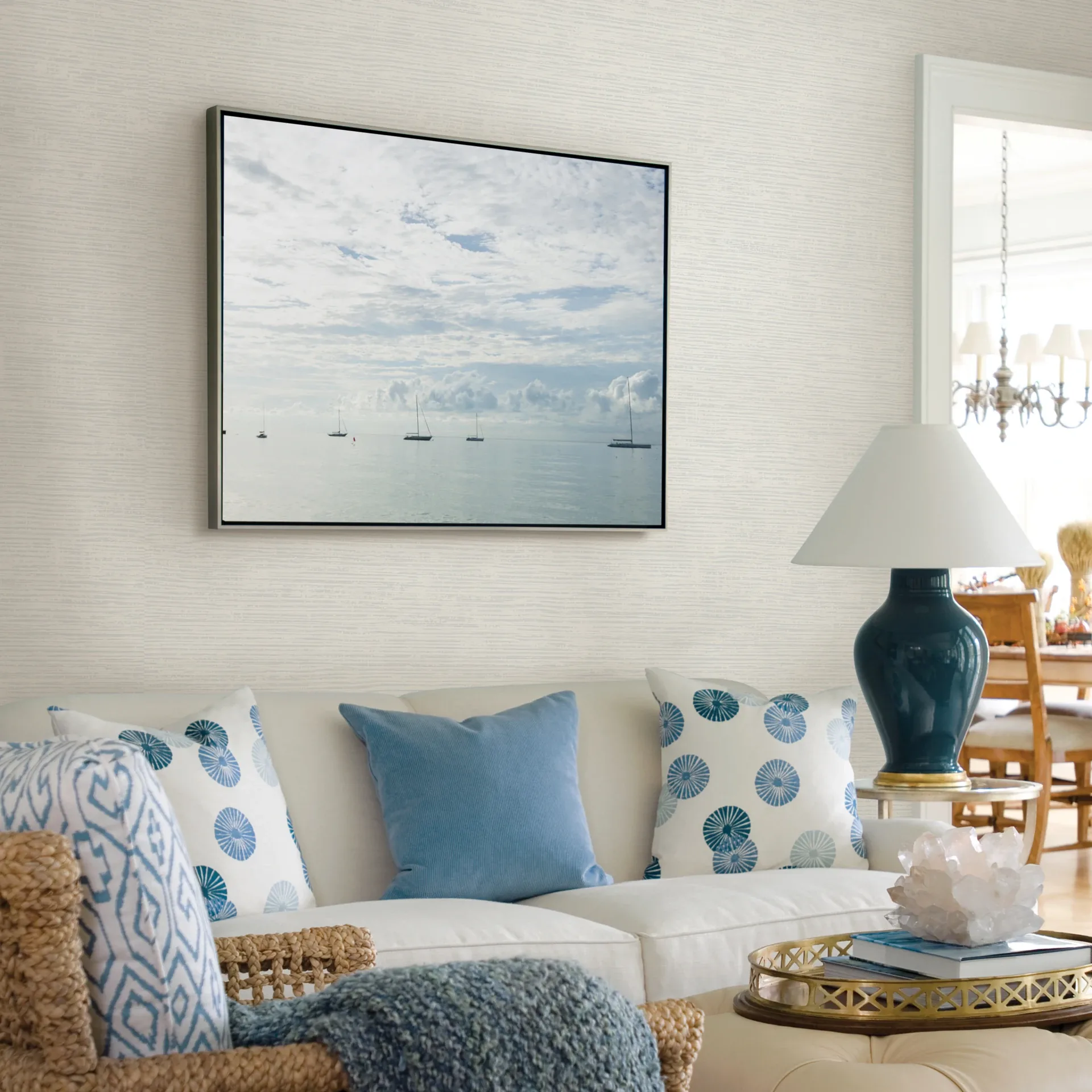 A-Street Prints Tiverton Dove Faux Grasscloth Wallpaper - SKU 2927-81700