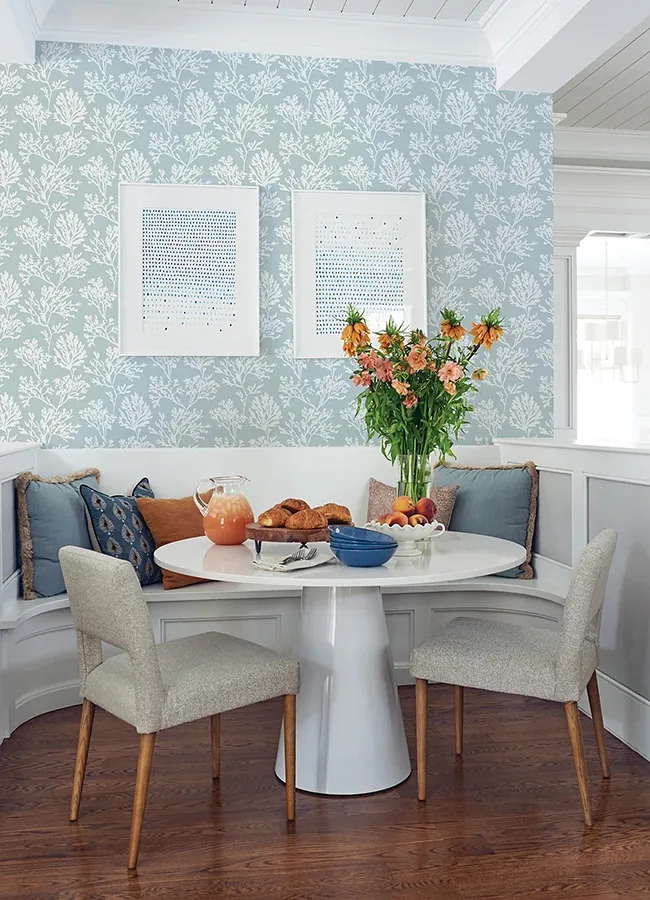 A-Street Prints Tortuga Sky Blue Coral Weave Wallpaper - SKU 4172-82003