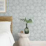 A-Street Prints Tortuga Sky Blue Coral Weave Wallpaper - SKU 4172-82003
