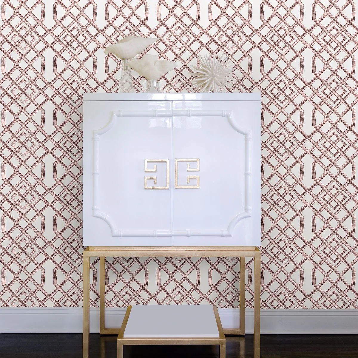 A-Street Prints Traverse Red Trellis Wallpaper - SKU 2861-25705