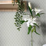 A-Street Prints Trevor Grey Leaf Trellis Wallpaper - SKU 4143-34005