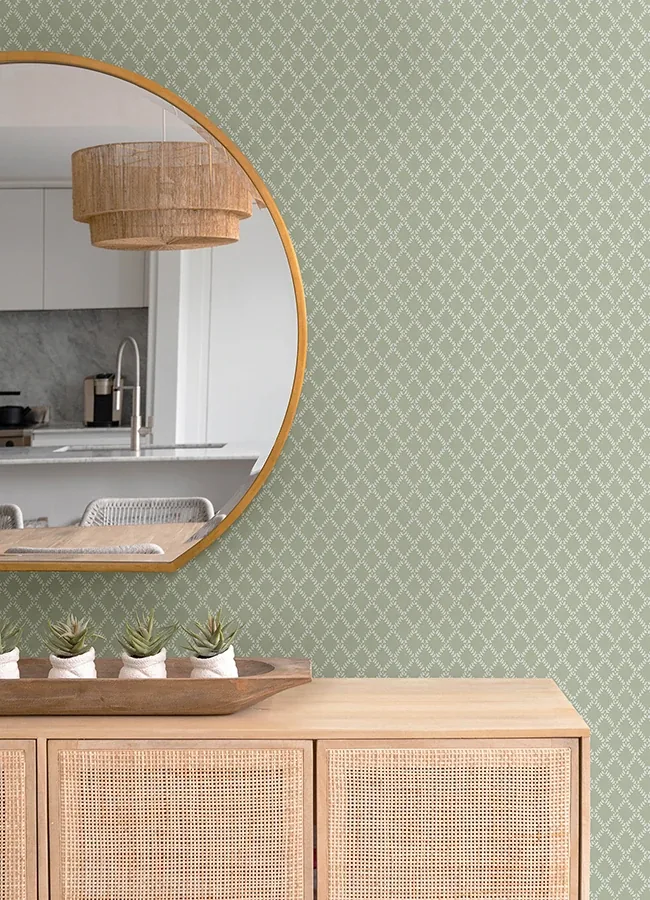 A-Street Prints Trevor Moss Leaf Trellis Wallpaper - SKU 4143-34037