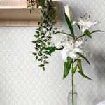 A-Street Prints Trevor White Leaf Trellis Wallpaper - SKU 4143-34001