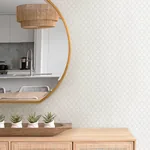 A-Street Prints Trevor White Leaf Trellis Wallpaper - SKU 4143-34001