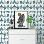 A-Street Prints Trilogy Blue Geometric Wallpaper - SKU 2821-25129