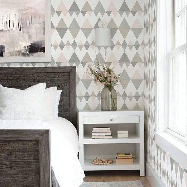 A-Street Prints Trilogy Light Pink Geometric Wallpaper - SKU 2821-25128