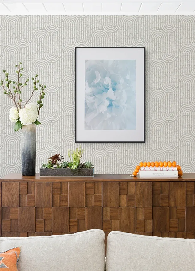 A-Street Prints Trippet Bone Zen Waves Wallpaper - SKU 4034-26787