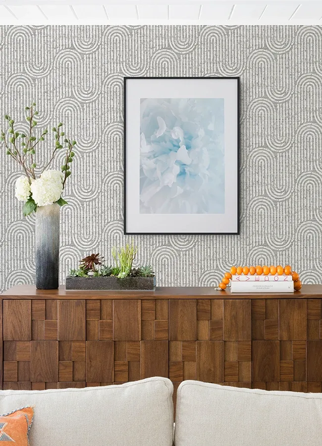 A-Street Prints Trippet Grey Zen Waves Wallpaper - SKU 4034-26785
