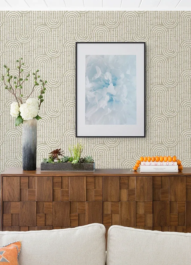 A-Street Prints Trippet Light Brown Zen Waves Wallpaper - SKU 4034-26786