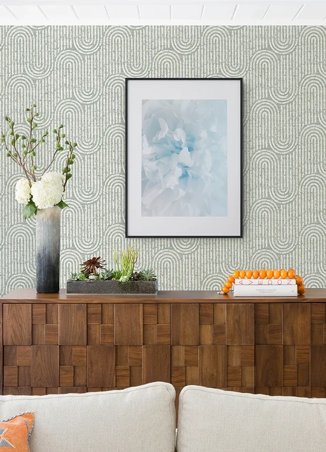A-Street Prints Trippet Sage Zen Waves Wallpaper - SKU 4034-26789