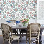 A-Street Prints Tropez Teal Jacobean Wallpaper - SKU 2744-24109