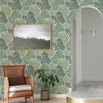 A-Street Prints Trousdale Green Fanning Flora Wallpaper - SKU 4034-72127