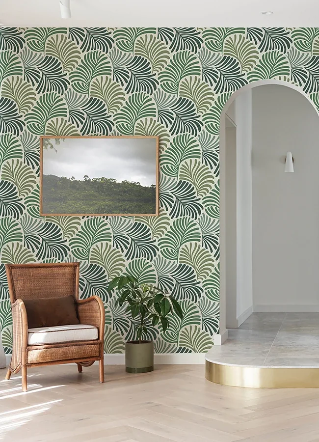 A-Street Prints Trousdale Green Fanning Flora Wallpaper - SKU 4034-72127
