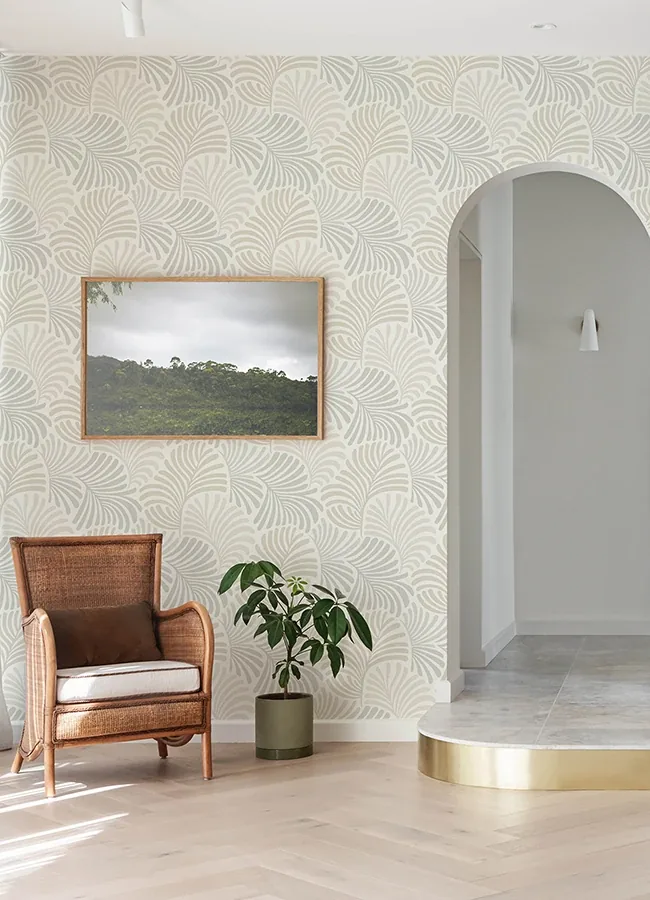 A-Street Prints Trousdale Neutral Fanning Flora Wallpaper - SKU 4034-72129