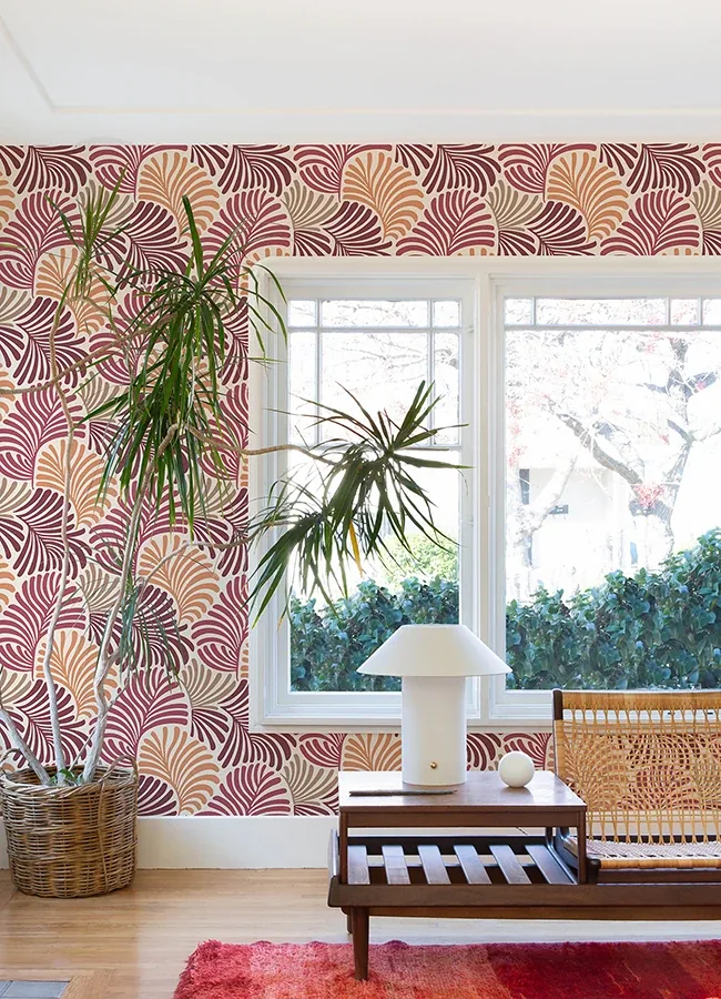 A-Street Prints Trousdale Raspberry Fanning Flora Wallpaper - SKU 4034-72128