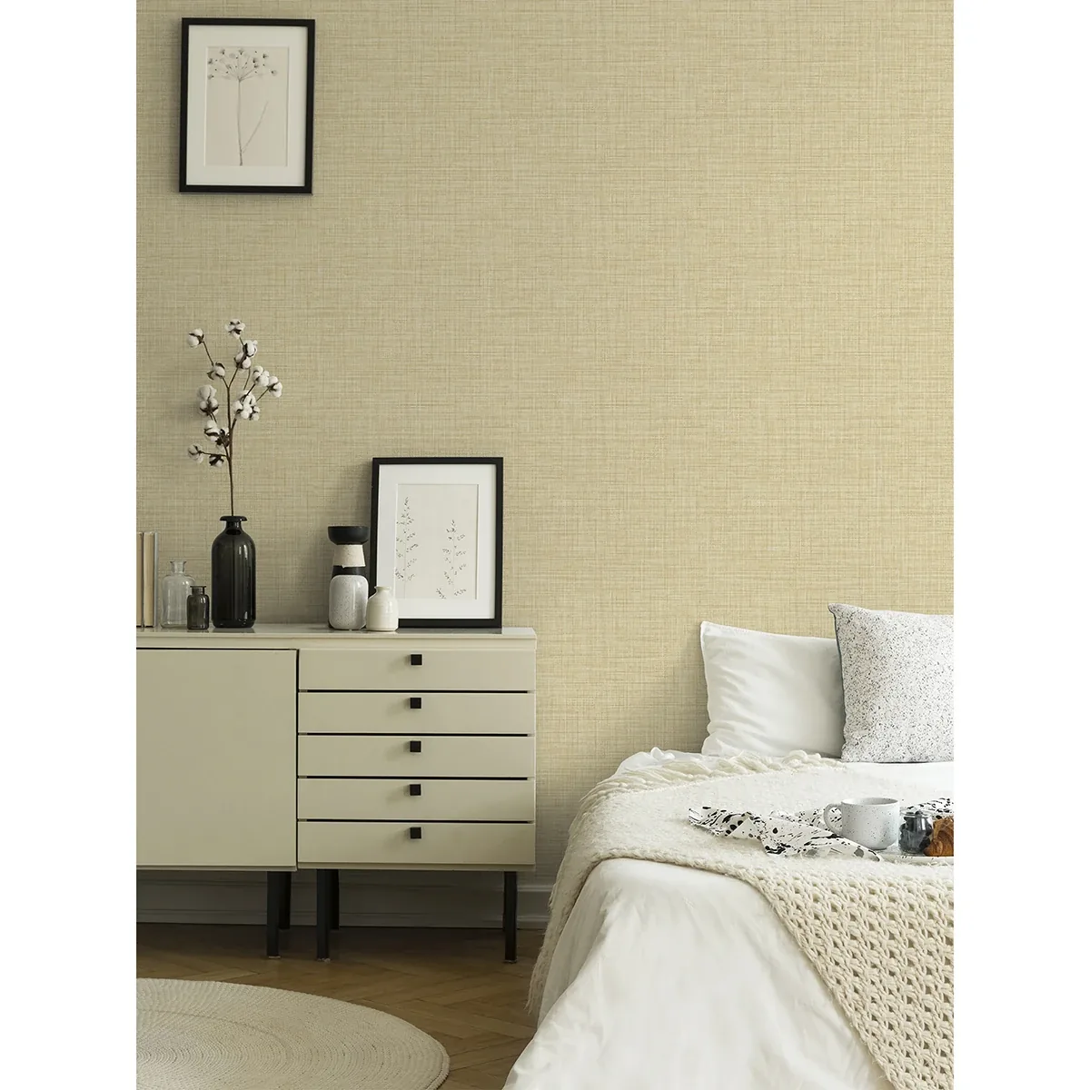A-Street Prints Tuckernuck Gold Linen Wallpaper - SKU 2999-25793