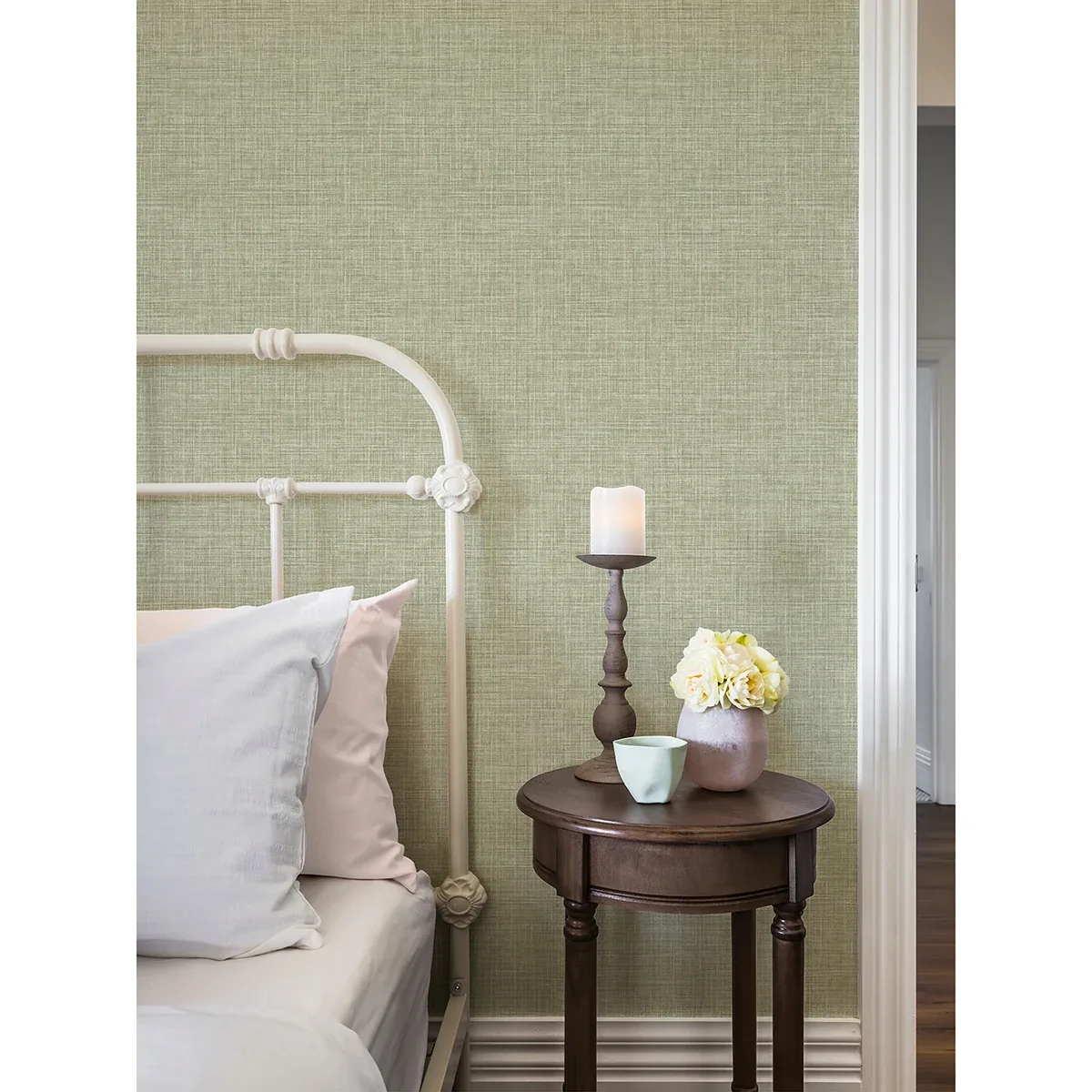 A-Street Prints Tuckernuck Green Linen Wallpaper - SKU 2999-25792
