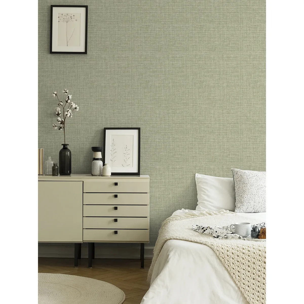 A-Street Prints Tuckernuck Green Linen Wallpaper - SKU 2999-25792