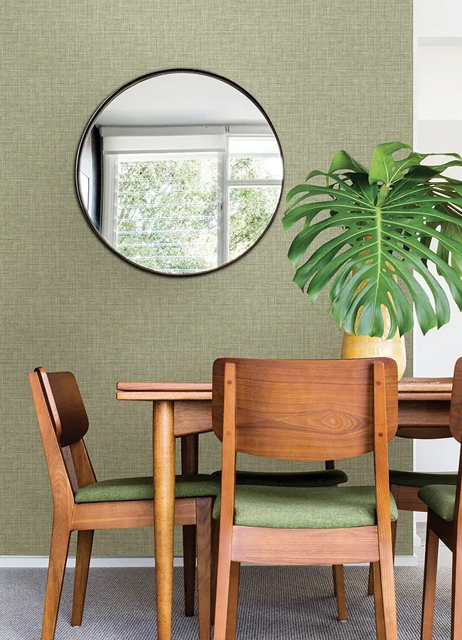 A-Street Prints Tuckernuck Green Linen Wallpaper - SKU 4046-25792