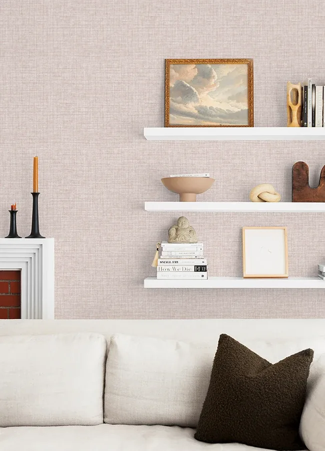 A-Street Prints Tuckernuck Pink Linen Wallpaper - SKU 4046-24272