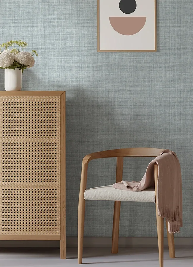 A-Street Prints Tuckernuck Slate Linen Wallpaper - SKU 4046-25790
