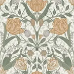 A-Street Prints Tulipa Green Floral Wallpaper - SKU 2948-33006