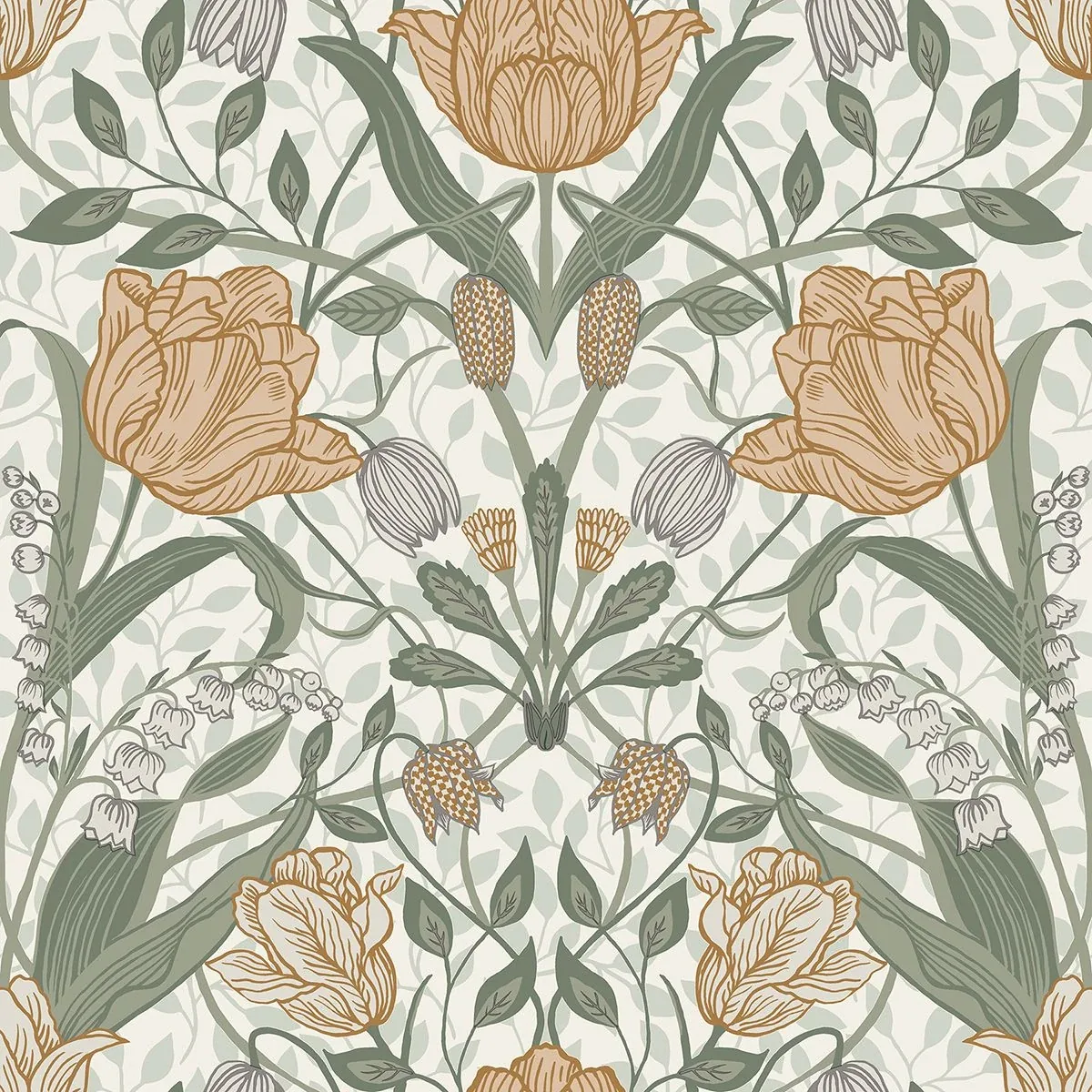 2948-33006 | Tulipa Green Floral Wallpaper