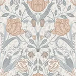 A-Street Prints Tulipa Off White Floral Wallpaper - SKU 2948-33005