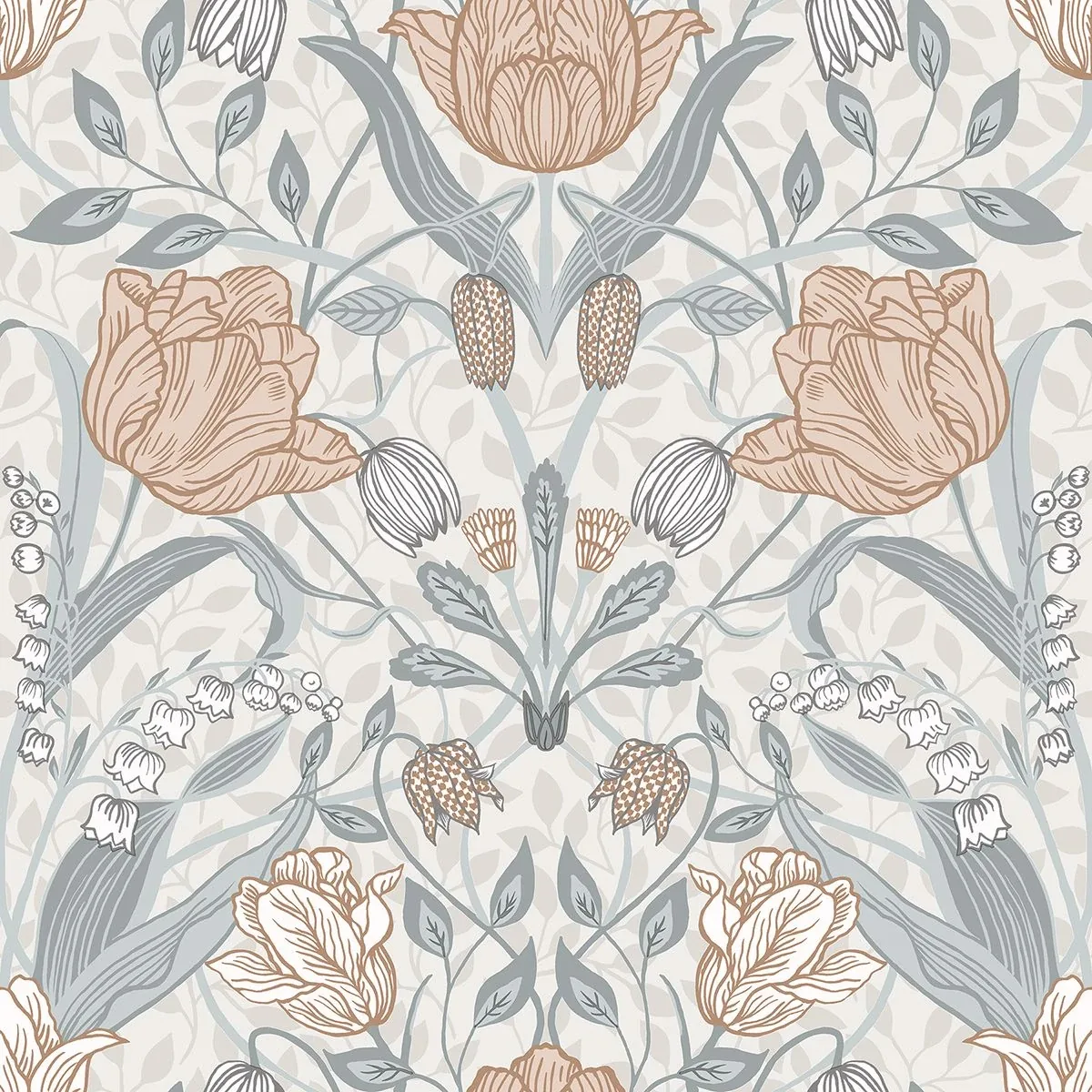 2948-33005 | Tulipa Off White Floral Wallpaper