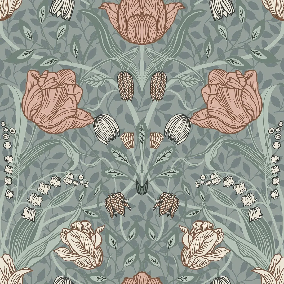 2948-33010 | Tulipa Sage Floral Wallpaper