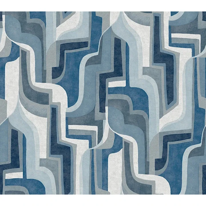 A-Street Prints Tulum Blue Surreal Shapes Wallpaper - SKU 4135-72700