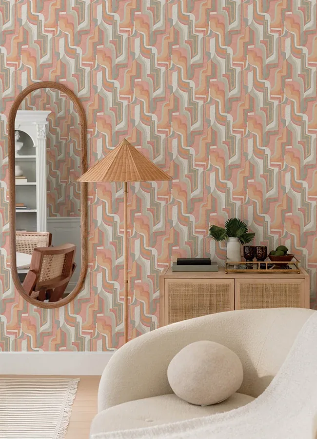 A-Street Prints Tulum Coral Surreal Shapes Wallpaper - SKU 4135-72701