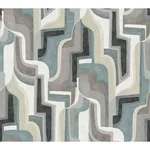 A-Street Prints Tulum Denim Surreal Shapes Wallpaper - SKU 4135-72702