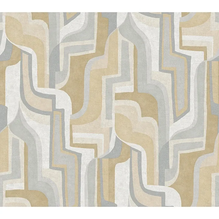 4135-72703 | Tulum Khaki Surreal Shapes Wallpaper