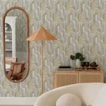 A-Street Prints Tulum Khaki Surreal Shapes Wallpaper - SKU 4135-72703