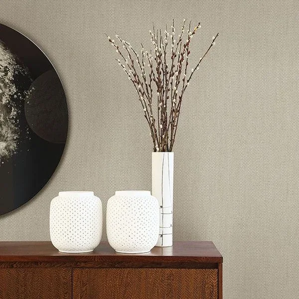 A-Street Prints Tweed Taupe Texture Wallpaper - SKU 2782-24559