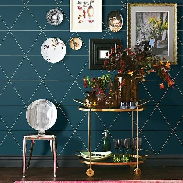 A-Street Prints Twilight Teal Geometric Wallpaper - SKU 2763-24228