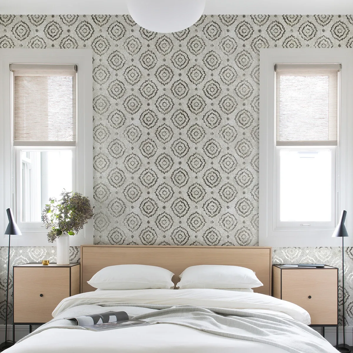 A-Street Prints Uma Platinum Star Medallion Wallpaper | Wallpaper Twins A-Street Prints Uma Platinum Star Medallion Wallpaper - SKU 4019-86424
