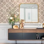 A-Street Prints Uma Rose Gold Star Medallion Wallpaper | Wallpaper Twins A-Street Prints Uma Rose Gold Star Medallion Wallpaper - SKU 4019-86423