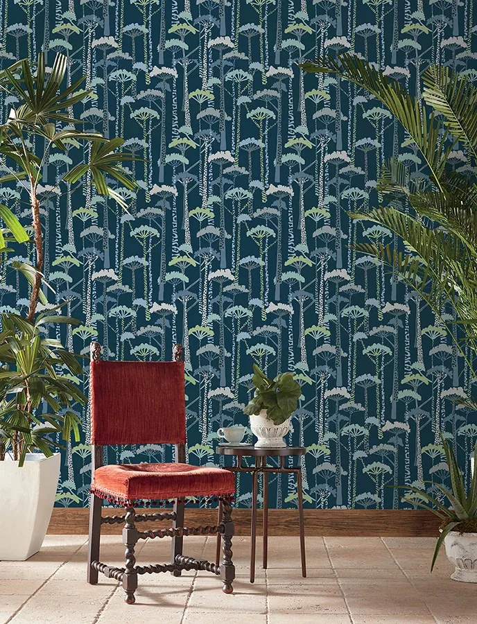 A-Street Prints Unify Indigo Forest Wallpaper - SKU 4146-27208