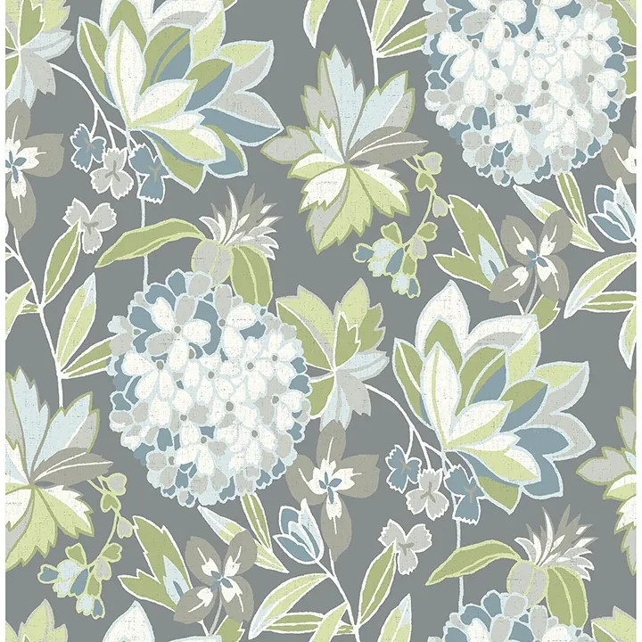 A-Street Prints Valdivian Aqua Floral Wallpaper - SKU 4146-27227