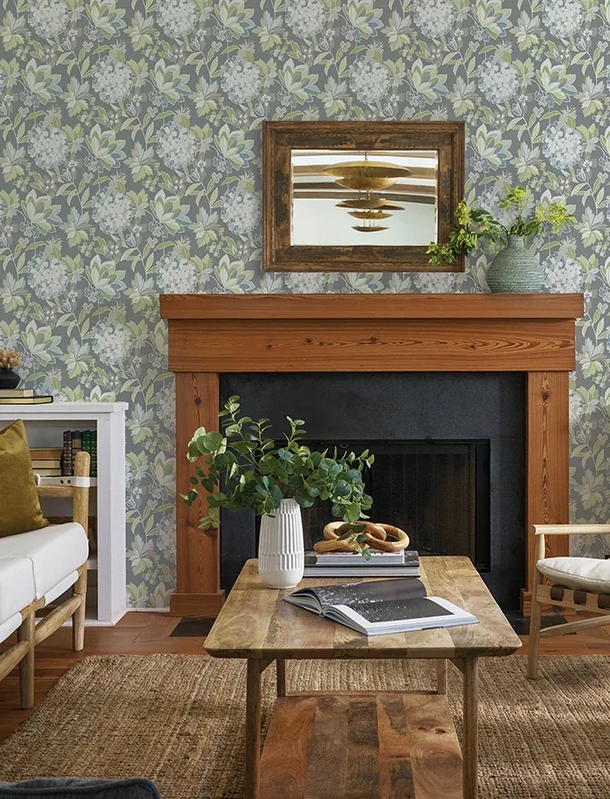 A-Street Prints Valdivian Aqua Floral Wallpaper - SKU 4146-27227