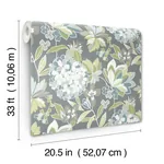 A-Street Prints Valdivian Aqua Floral Wallpaper - SKU 4146-27227