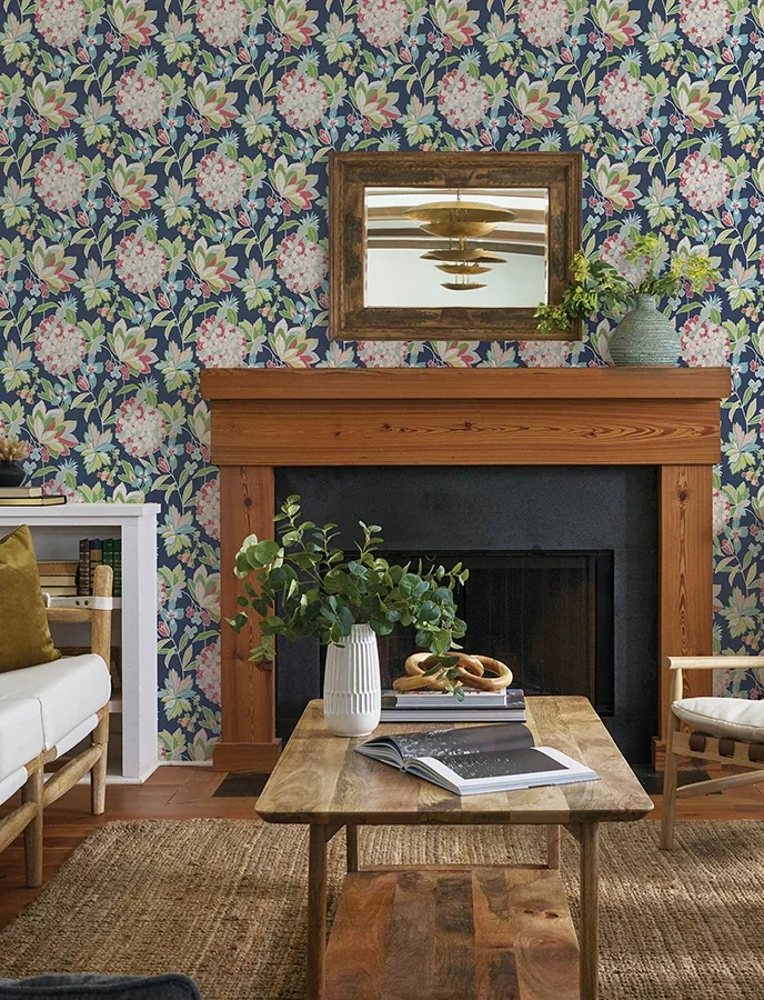 A-Street Prints Valdivian Fuchsia Floral Wallpaper - SKU 4146-27224