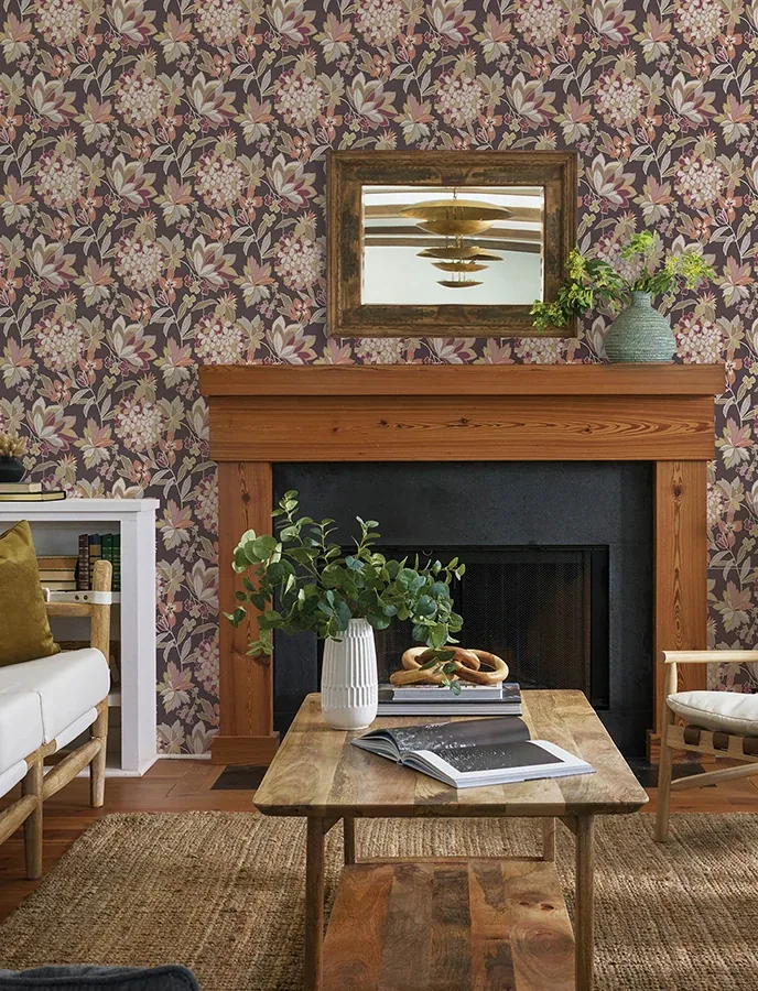 A-Street Prints Valdivian Honey Floral Wallpaper - SKU 4146-27225