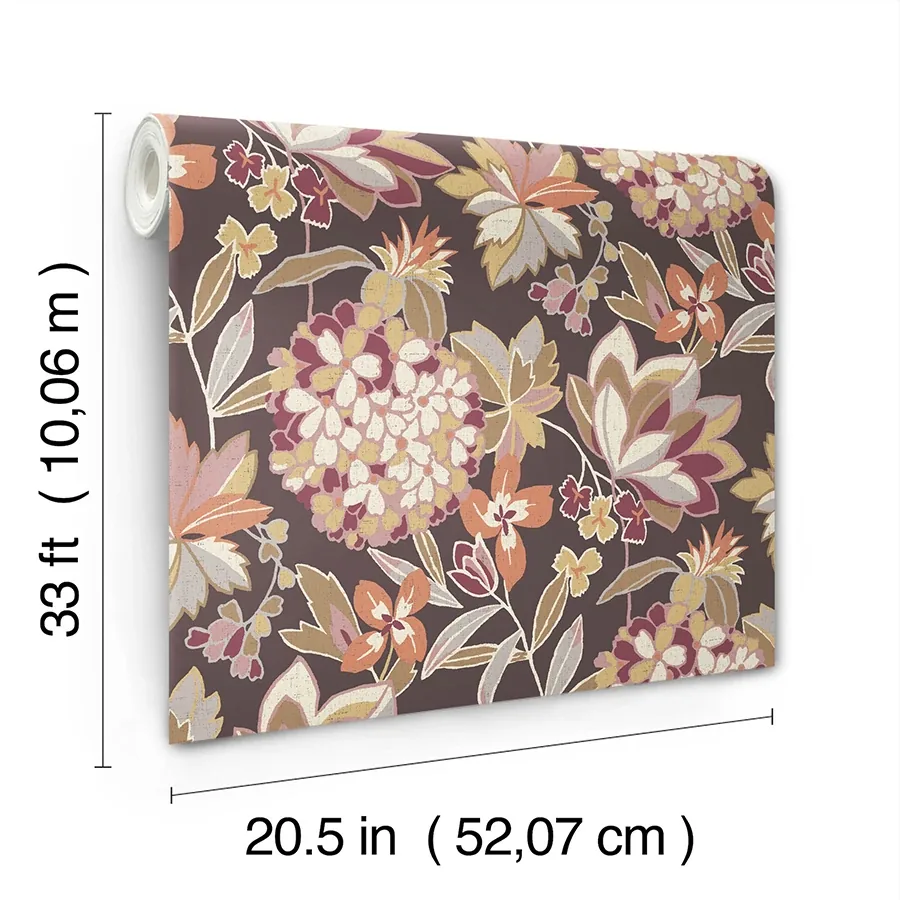 A-Street Prints Valdivian Honey Floral Wallpaper - SKU 4146-27225