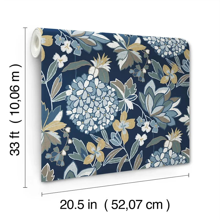 A-Street Prints Valdivian Indigo Floral Wallpaper | Wallpaper Twins A-Street Prints Valdivian Indigo Floral Wallpaper - SKU 4146-27228