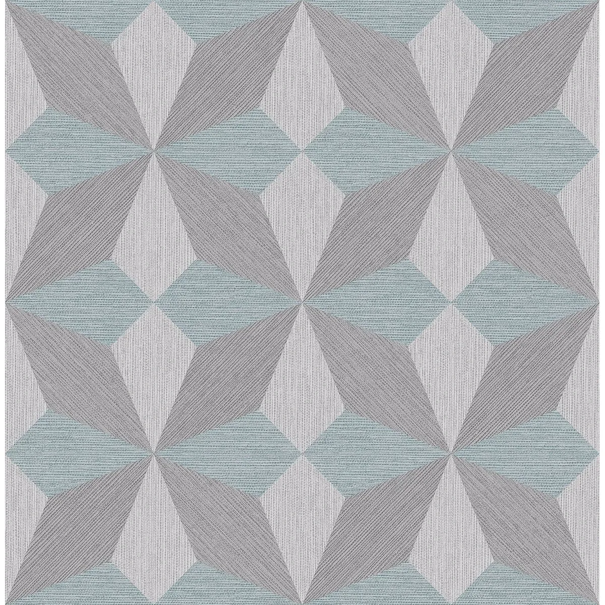 A-Street Prints Valiant Aqua Faux Grasscloth Geometric Wallpaper - SKU 2908-25304